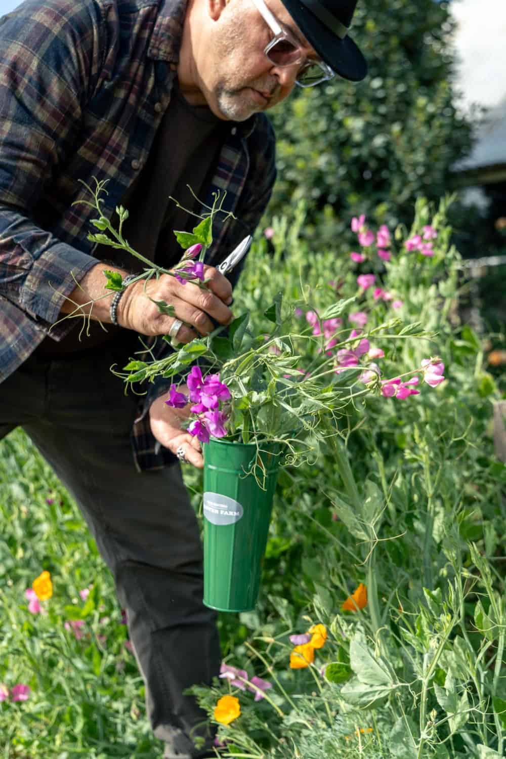 Rafael picking flowers at Park Winters