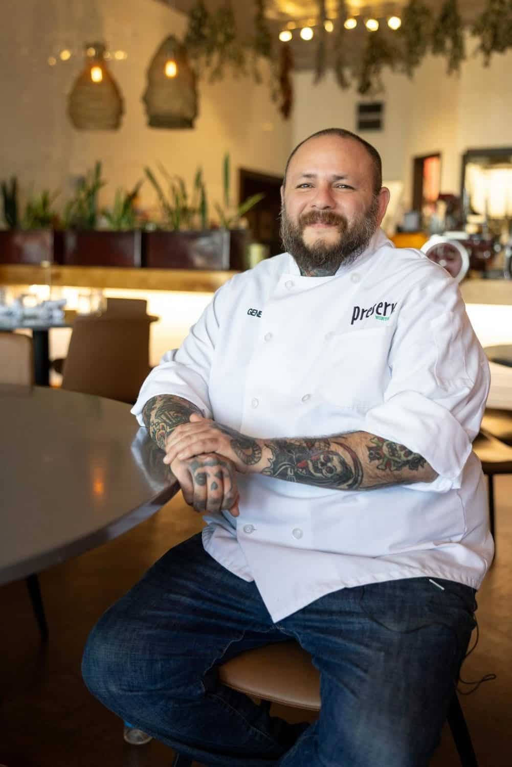 Chef Gene Hall at Preserve restaurant in Winters