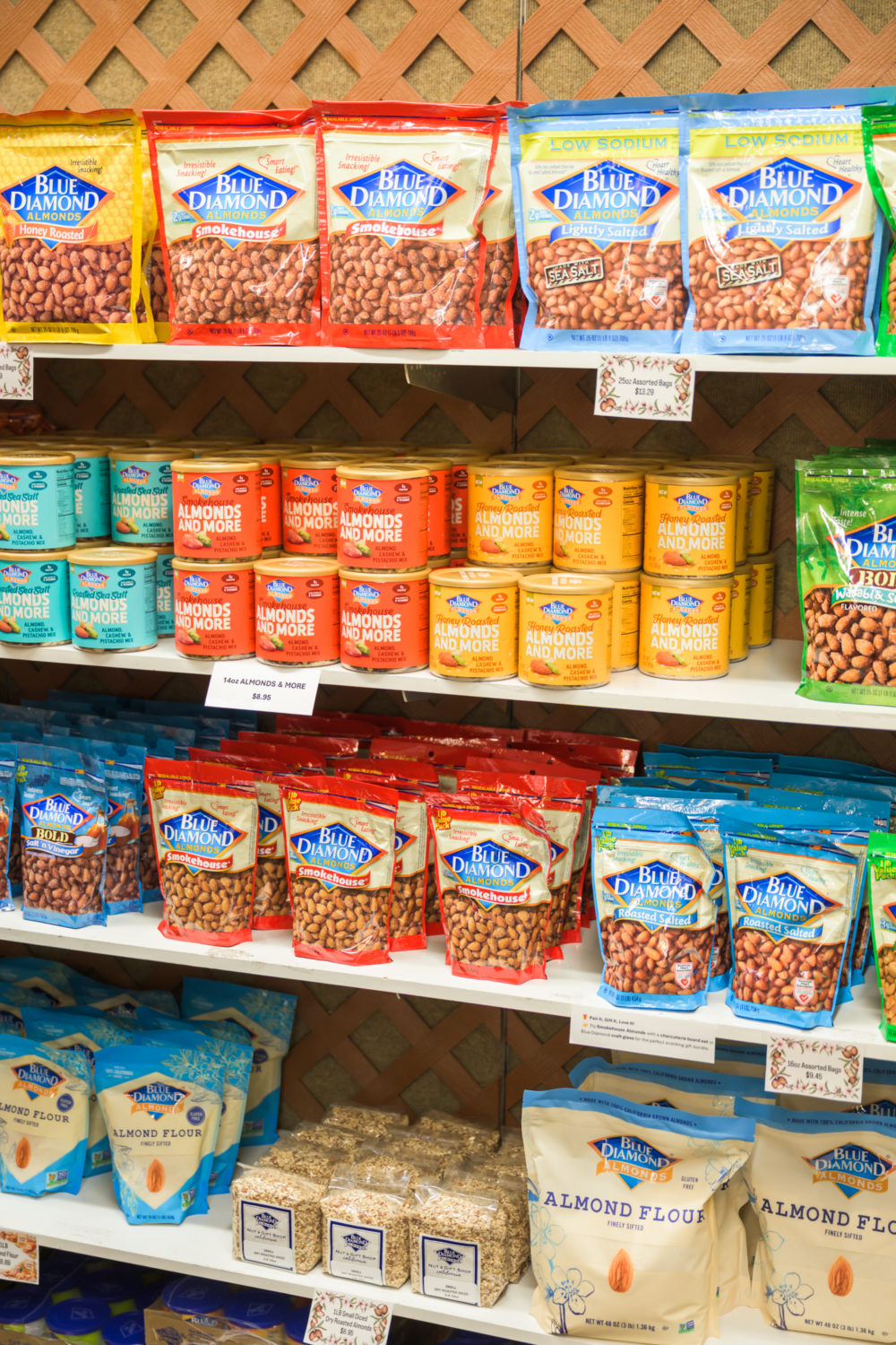 Blue Diamond products at their Modesto Gift Shop