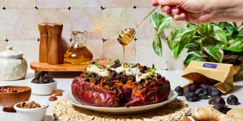 An Easy Recipe for Fig + Nut Stuffed Sweet Potato