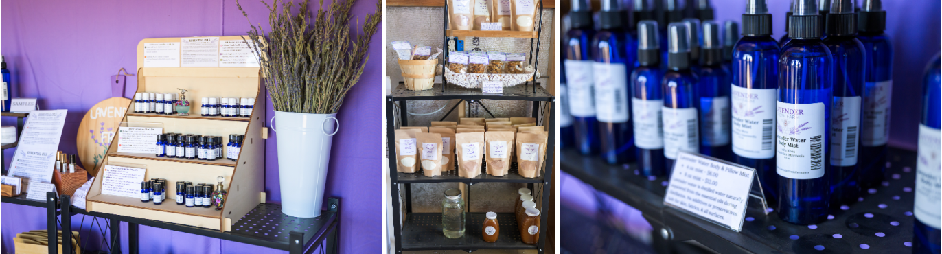 Collage of some of the items available at Lavender Fresh Farm