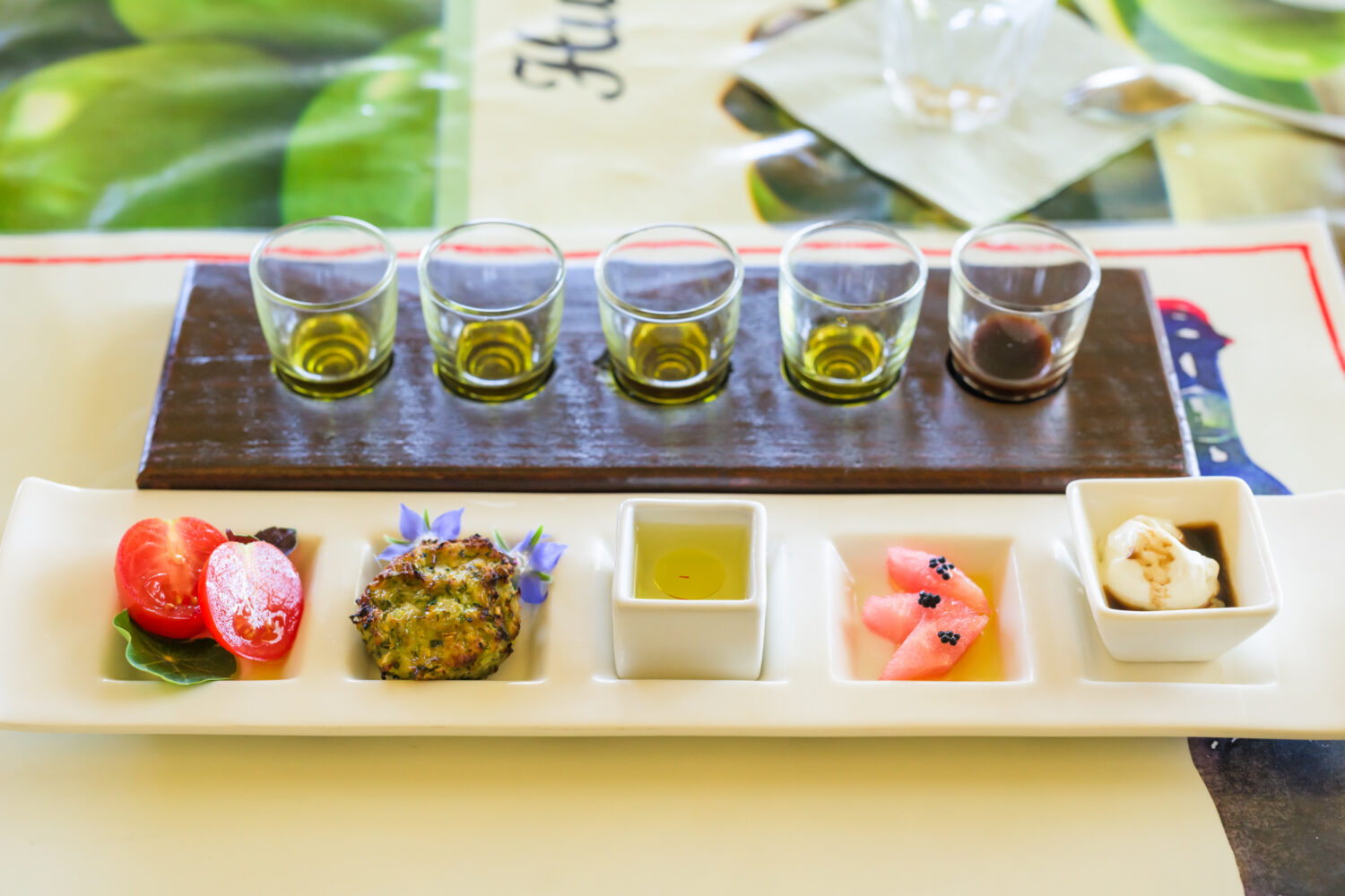 Sensory olive oil tasting at Il Fiorello Farm Bistro 