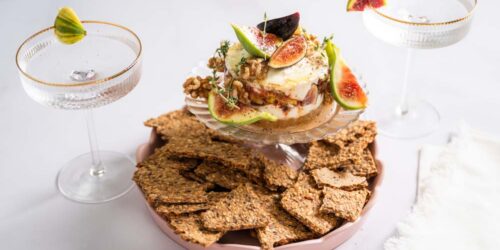 Goat Cheese Fig Honey Walnut Stack