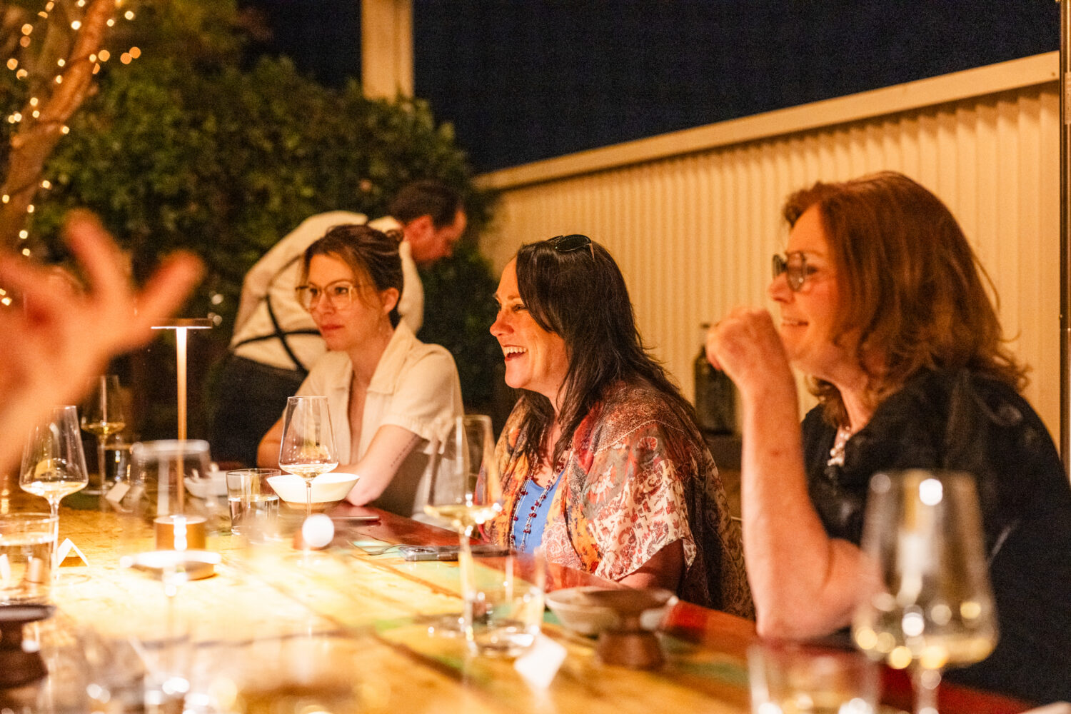 Women enjoying a dinner at Cherry Bombe 